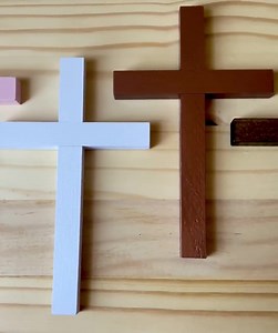 8" Plain Wall Cross Wood Black White Copper Pink and Brown Home Decor Christ Catholic Mercy Cruz Made in USA Christian - Etsy