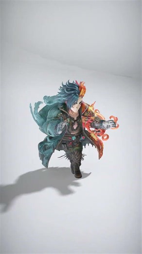 Mystical Warrior with Elemental Cloak and Armored Pants - AI Rigged 3D Character