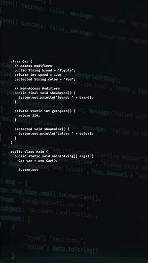 Learn Java MODIFIERS in less than a minute!#programming #codeprep #coding#javaprogramming #learnjava