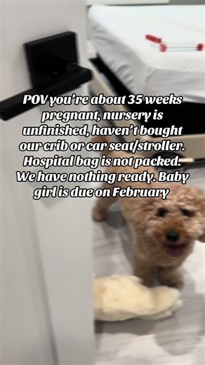 Not ready 🙃 please slow down 😅 We have nothing ready lol My poor baby girl has parents that like doing everything last minute. #pregnancy #pregnantlife #pregnanttiktok #thridtrimester #babygirl