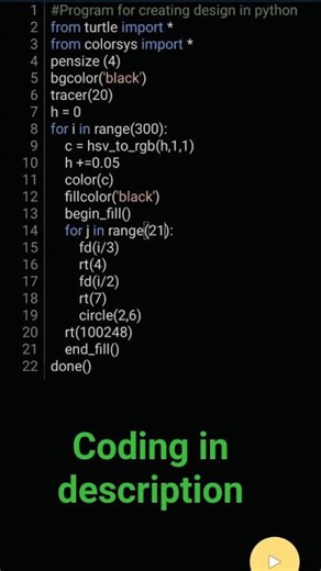 Create Beautiful DESIGN using Python turtle #python #coding #pythontutorial
