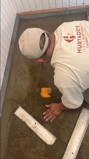 Deck Mud Preparation on Shower Pan Floor #diy #tutorial #cement #home #bathroom #shower #tiler #fyp
