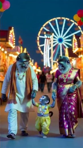 बंदर परिवार मेला घूमने गए 🐒 | #shorts #monkeymela #youtubeshorts