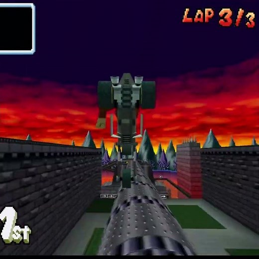 Three blue shell in half lap for Donkey Kong - Mario Kart DS