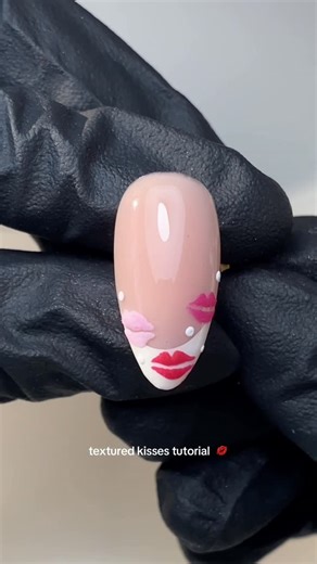 NAIL ARTIST⚡️ on Instagram: "textured kisses tutorial 💘💋 using all @inklondon of course #valentinesnails #nailtutorialsforbeginners #kissnails #valentinesnailinspo #simplenailart"