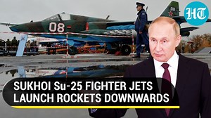 Putin's Su-25 jets launch rockets downwards, without firing them into the air