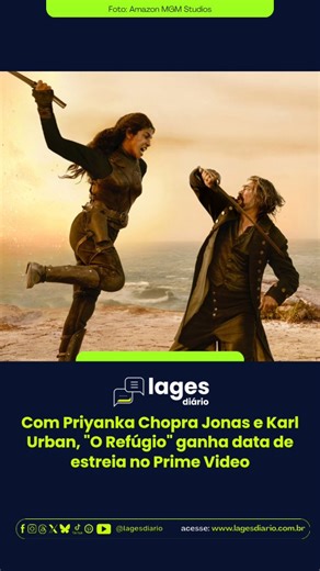 🎬 ESTREIA CONFIRMADA NO STREAMING O Prime Video divulgou as primeiras imagens e a data de estreia de O Refúgio, novo filme Original estrelado por Priyanka Chopra Jonas e Karl Urban. A produção chega ao catálogo no dia 25 de fevereiro e promete uma trama intensa de ação, vingança e reencontro com um passado marcado pela violência. Na história, uma ex-pirata que acreditava ter deixado tudo para trás vê sua vida virar de cabeça para baixo com o retorno de um antigo capitão, colocando sua família e