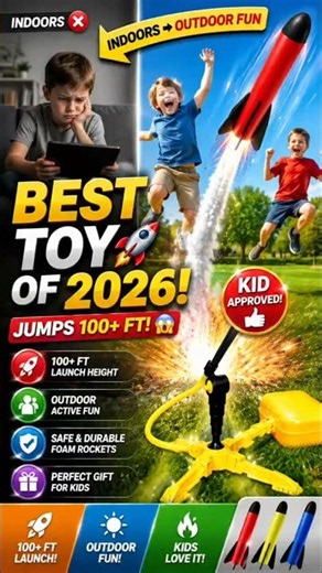 Rocket Launcher for Kids Review | Foam Rocket Outdoor Toy for Boys & Girls Ages 3-8 | Launches Up