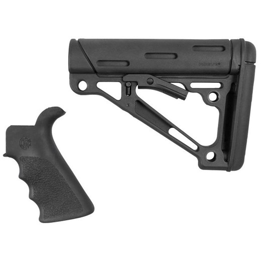 HOGUE Finger Groove Beavertail Grip and OverMolded Collapsible Buttstock for AR-15/M-16 (15055)