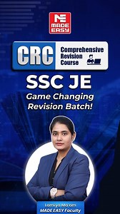 Enroll Now: https://www.madeeasyprime.com/comprehensive-revision-course-ssc-je 🚨 SSC JE 2025 aspirants! Transform your preparation with the Comprehensive Revision Course (CRC) 2025. This batch is designed to help you: ✅ Revise the entire syllabus smartly ✅ Follow a structured, expert-led plan ✅ Learn toppers’ strategies for speed & accuracy ✅ Maximize your marks and confidence in SSC JE 2025 Don’t miss the chance to join the CRC 2025 batch and take your preparation to the next level! 🔥 Check F