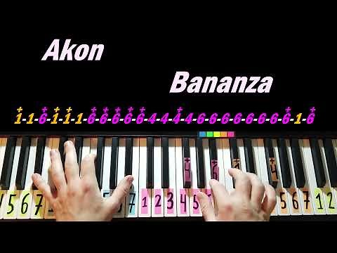 Akon - Bananza - Easy Piano Tutorial