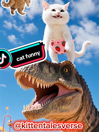 ⚡Kitten Revives a Dinosaur,Brings Deadly Disaster💔🌪️#cat #funny #animation #viral #videostar