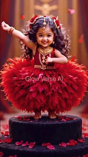 Royal Ruby Baby Dancing | Majestic Feather Couture Show 💃❤️ #shorts #glowverseai