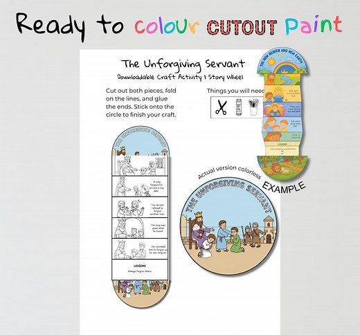 The Unforgiving Servant Bible Craft | Forgiveness Lesson | Christian Coloring Activity | Sunday School Printable - Etsy