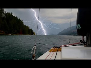Riding out the STORM !!! singlehanded sail 16' boat