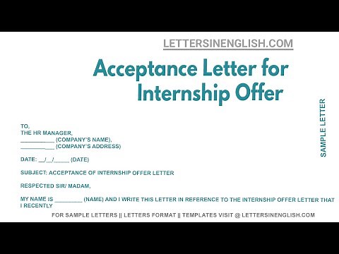 Acceptance Letter For Internship Offer - Sample Letter of Acceptance for Internship Offer