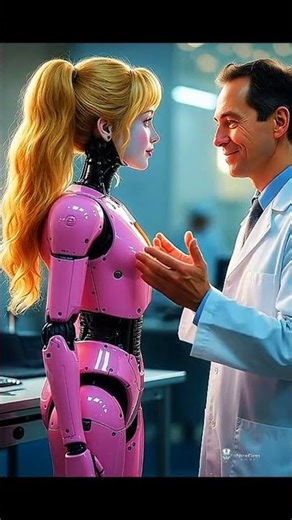 Pink Robot’s Chest Opened Wide… Then He Kissed Her 😱💋 #Robot #AI #Viral#shorts