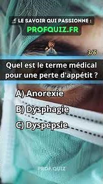 Quiz Médical : Terminologie et Termes Médicaux ! 🩺