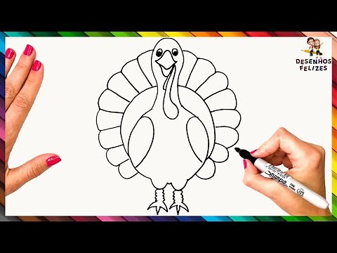 Como Desenhar Um Peru Passo A Passo 🦃 Desenhar Peru Fácil
