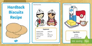 Pirate Themed Hardtack Recipe Sheets