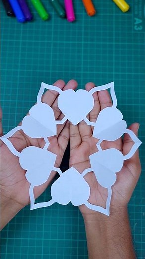 Love Shape Paper Cutting Snowflake ❄️❤️ | Easy Valentine Paper Craft