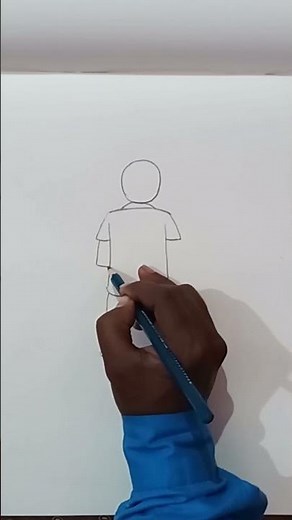 Easy human figure drawing#shorts