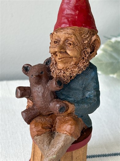 Thomas Clark Gnome: TEDDY With Teddy Bear, Resin Sculpture 1984 - Etsy