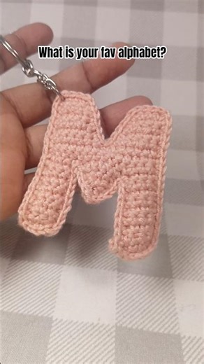 Crochet M Alphabet Keychain 🔤 #crochetkeychain #crochetkeychain #handmadegift #crochetlove