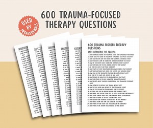 600 Trauma-focused Therapy Questions, Trauma Healing Prompts, PTSD, Mental Health Worksheets, Shadow Work, Inner Child, EMDR Therapist Tools - Etsy