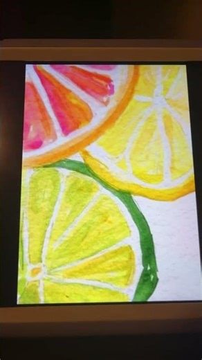 I tried a lemon watercolor painting! With my water color pencils #watercolor #lemons #pinterest