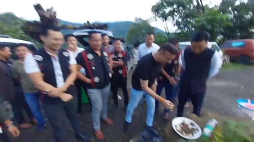 A local tourist from Madhya Pradesh indore city Meets a group Sumi youths At Naga Heritage Village Kisama Kohima the capital of Nagaland. The youths introduced him a snail curry commonly known as Chokiboh in sumi dialect. #tourism | Dimapur Today