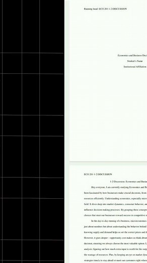 Mastering ECO-201 1-2 Discussion: Economics and Business Decision | Step-by-Step Guide