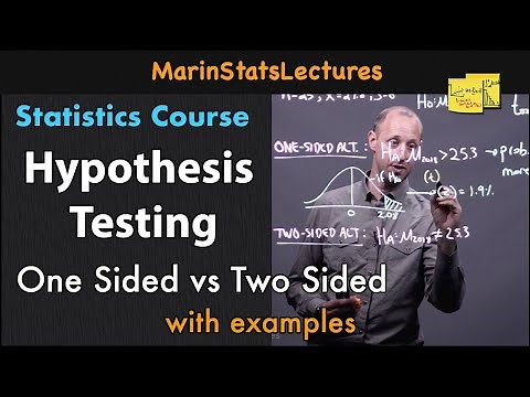 Hypothesis Testing: One Sided vs Two Sided Alternative | Statistics Tutorial #14 |MarinStatsLectures