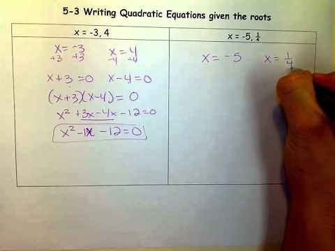Writing Quadratic Equations given the roots.mov