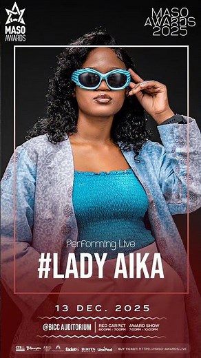 Lady Aika will be perfoming at the Maso Awards 2025 at BICC on 13th December.