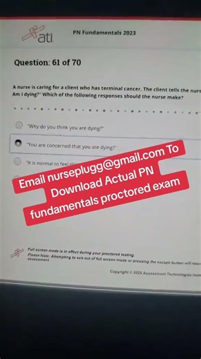 ATI PN Fundamentals 2023-2026 Proctored Exam with NGN 70 Questions and Answers