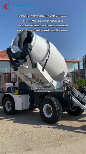 3200L 3.2CBM Self Loading Concrete/Cement Mixer Drum, With Yuchai Engine Self-Loader Construction