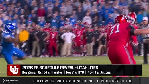 Salt Lake City’s latest release is ELECTRIC💿⚡️ Your 2026 Utah Utes Football Schedule 🗓️ #Big12FB | Utah Football | Big 12 Conference