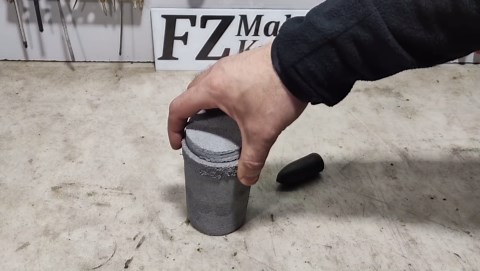 Wootz TANTO knife from an armor-piercing projectile