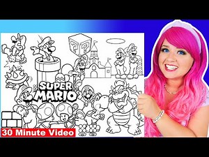 Coloring Mario, Luigi, Yoshi & Bowser Coloring Pages | 30 Minutes Super Mario Bros. Coloring Videos