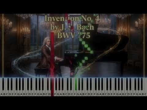 J.S. Bach: Invention No. 4 in E Minor (BWV 775) | Full Piano MIDI Visualization