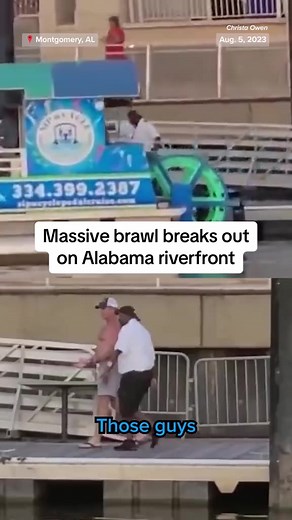 Videos of a brawl on the riverfront in Montgomery, Alabama, went viral, and four arrest warrants have been issued in connection with the altercation. | NBC News