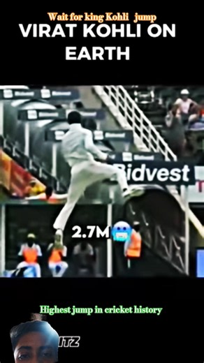 power of king kohli highest jump of cricket history is 2.7 metre #virat #kohli #king #cricket #viral