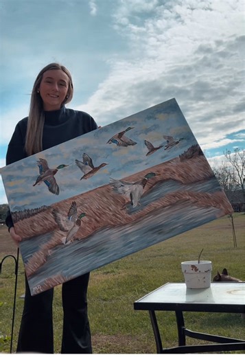 large canvases are intimidating but I always love the outcome 😍🦆 #duckhunting #outdoorpaintings #wildlifepaintings #mallard #waterfowl
