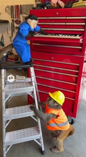 These are the monkey workers. Did you know about them? 🐒👷‍♂️🛠️