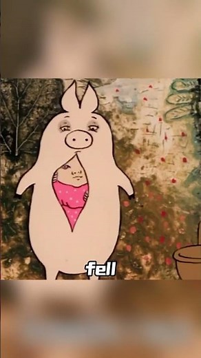 A woman gave birth to a little pink pig after being pregnant for ten months #toon #animation #anime