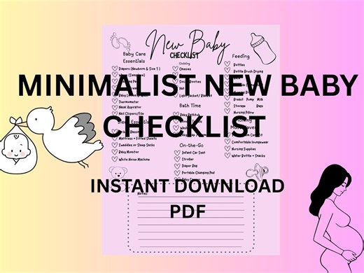 New Baby Essentials Checklist | Minimalist Newborn Must-haves (PDF Download) - Etsy