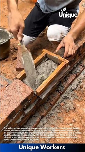 Genius Bricklaying Hack: Using a Custom Wooden Jig for Perfect Alignment and Gapping