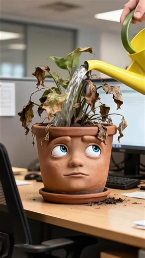 Office Plant Having a Mood Today 🌱😅#shortsfeed #ytshorts #shorts