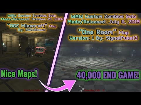 WAW Custom Zombies Solo▐ "OGZ Minecraft & One Room" Map Completed